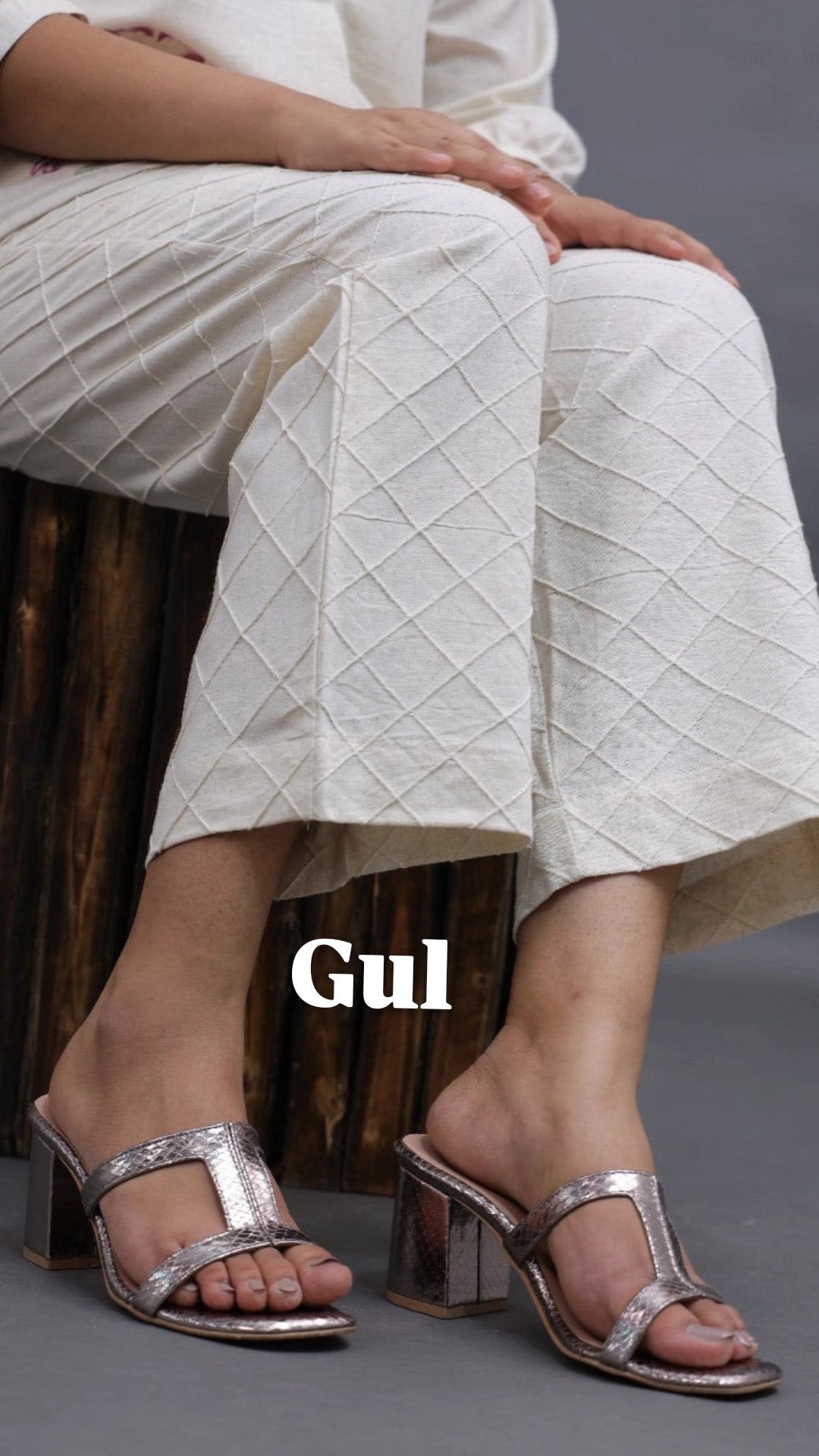 Gul Cream Straight Pant In Cotton For Women