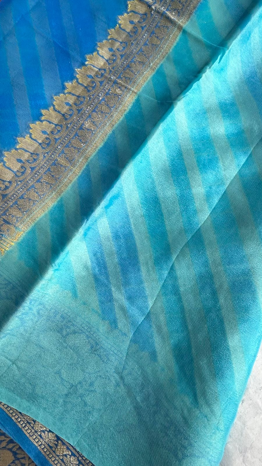 Shades of Blue Banarasi Meenakari Fun Pattern Saree