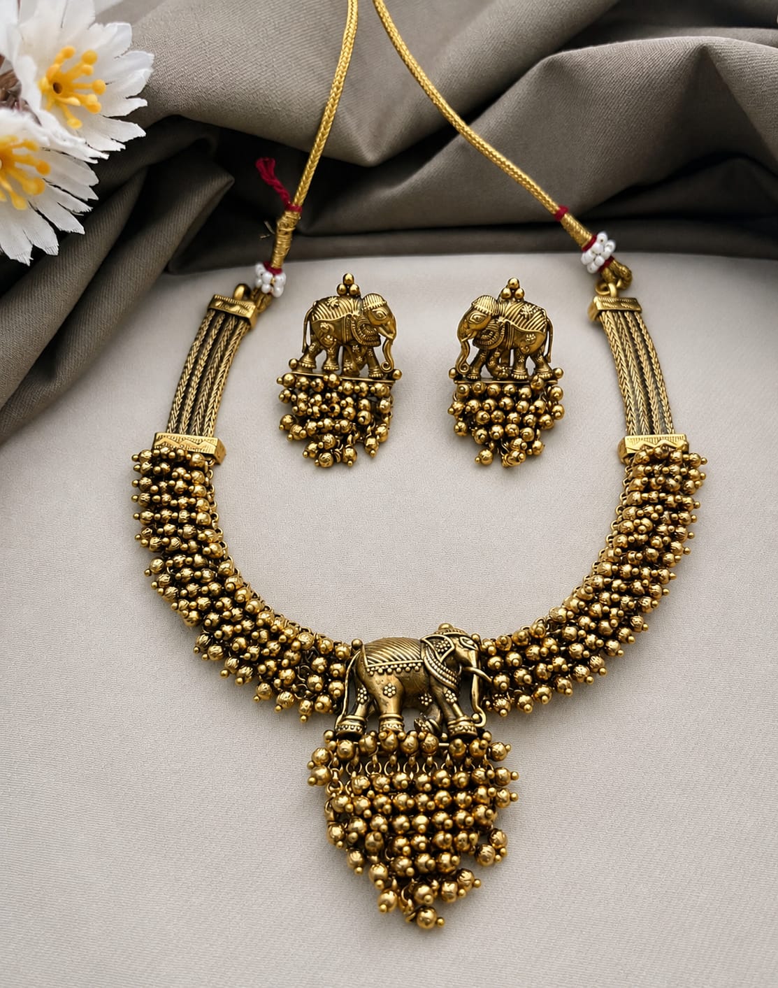 South Indian Traditional Elephant Styles Necklace Set