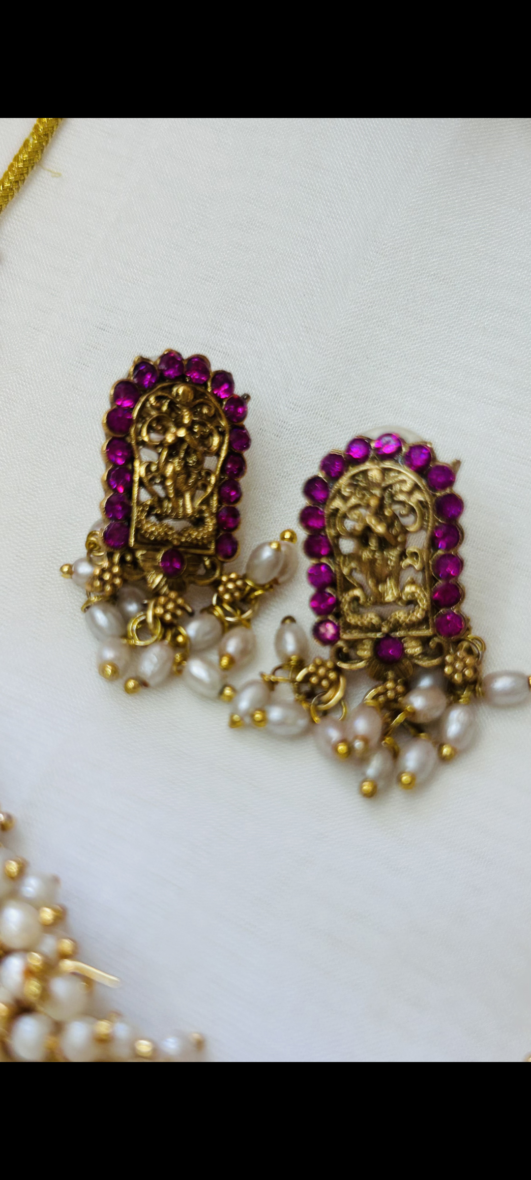 Traditional South Indian temple-style necklace set