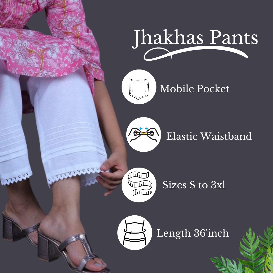Kashish White Straight Pant In Cotton For Women