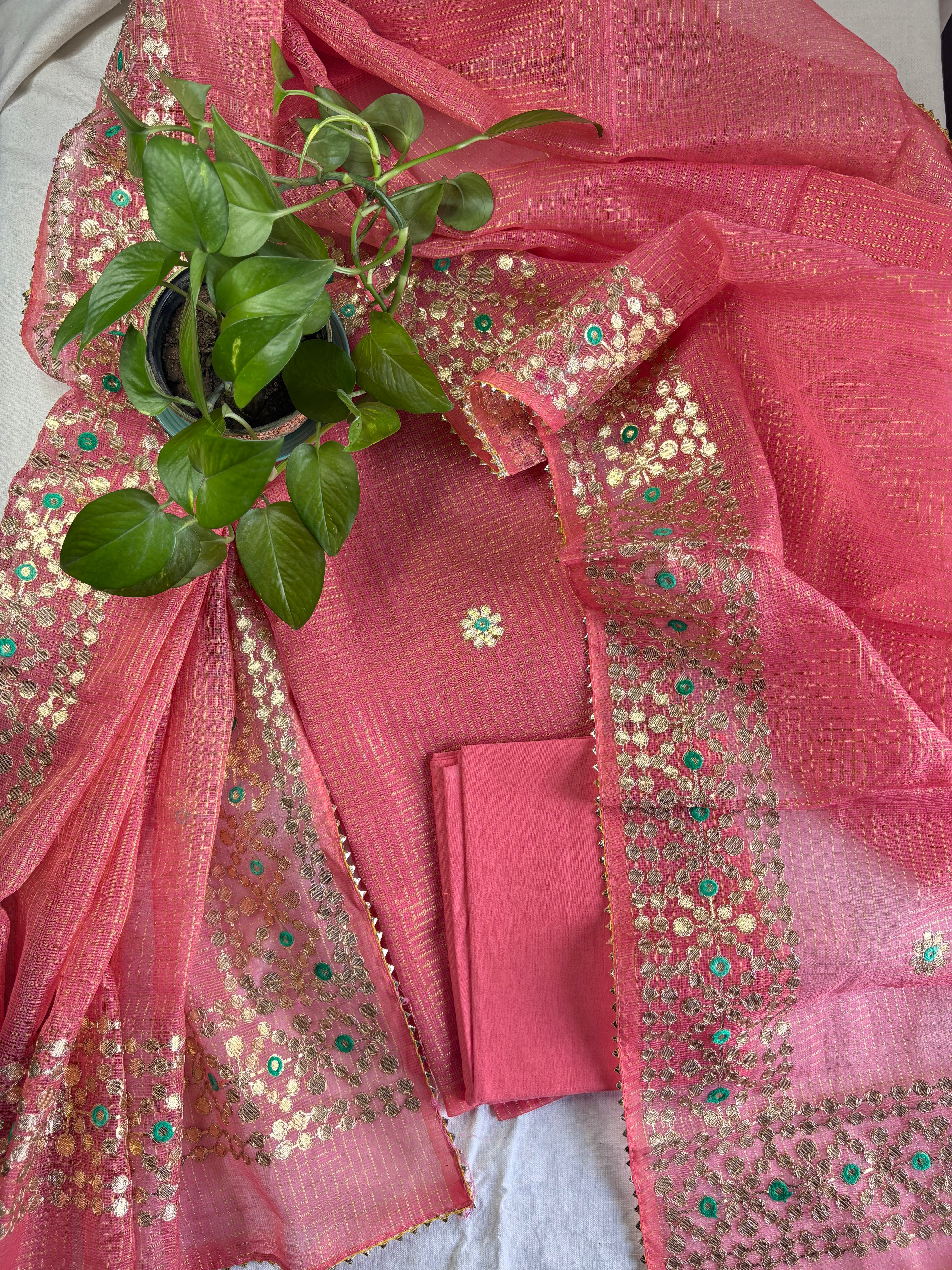 Pranika- Wedding Wear Kota Gota Patti Salwar Suit In Gota Work Pink Color