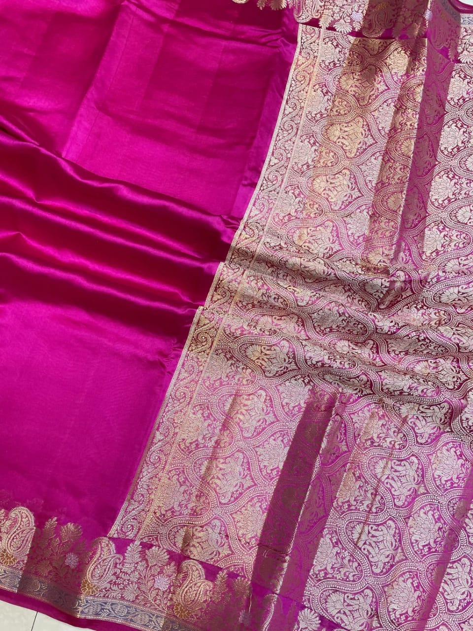 Royal Pink Banarasi Soft Silk Designer Saree
