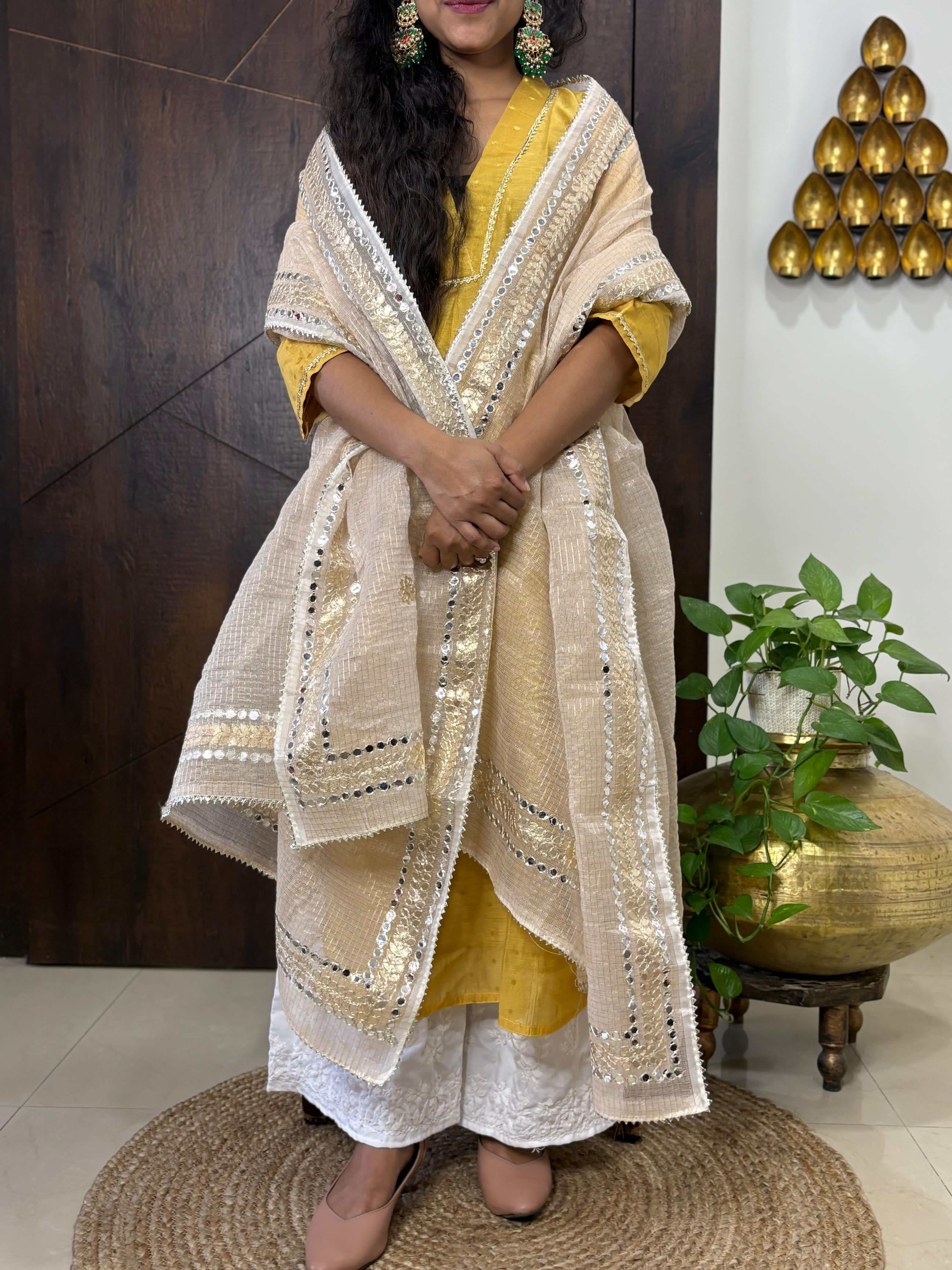 Being Kota Doria Heavy Gota Patti Work Dupatta