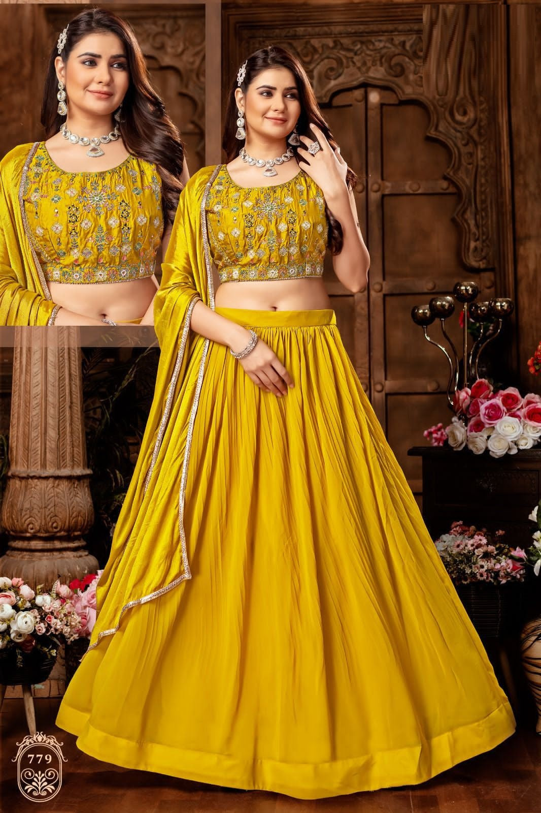 Buy Mesmerizing Yellow Sequins Georgette Haldi Wear Lehenga Choli - Zeel  Clothing