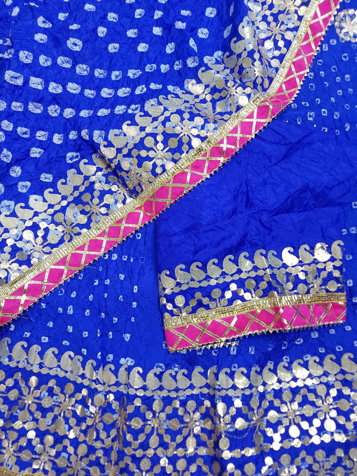 Wedding Wear Silk Rajasthani bandhani gota Patti work lehenga, Semi  Stitched at Rs 750 in Jaipur