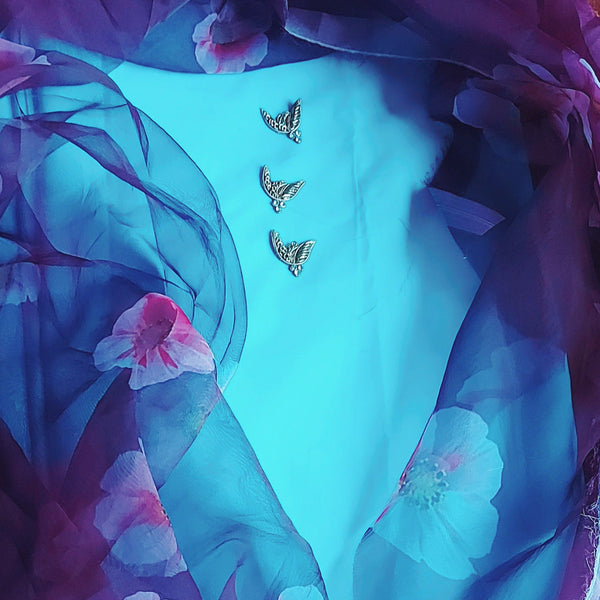 Purple Blue  Organza Dupatta Salwar Suit - jhakhas.com