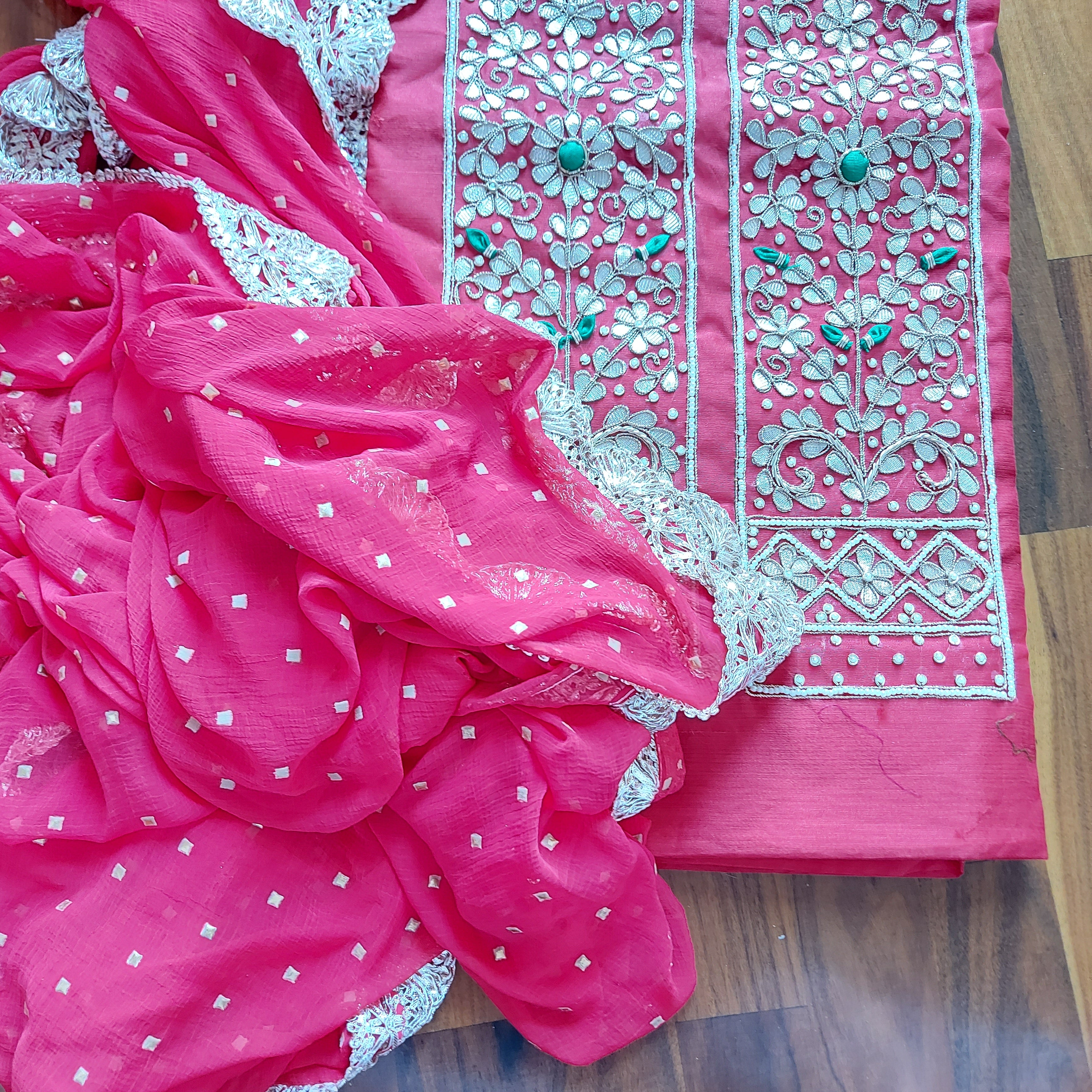 Stylish Pink Gotawork Salwar Suit - jhakhas.com