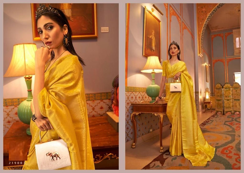 Yellow Soft Kanjivaram Silk Saree