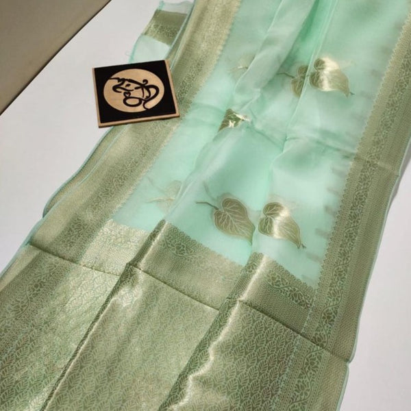 Sea Green Banarasi Semi Georgette Saree