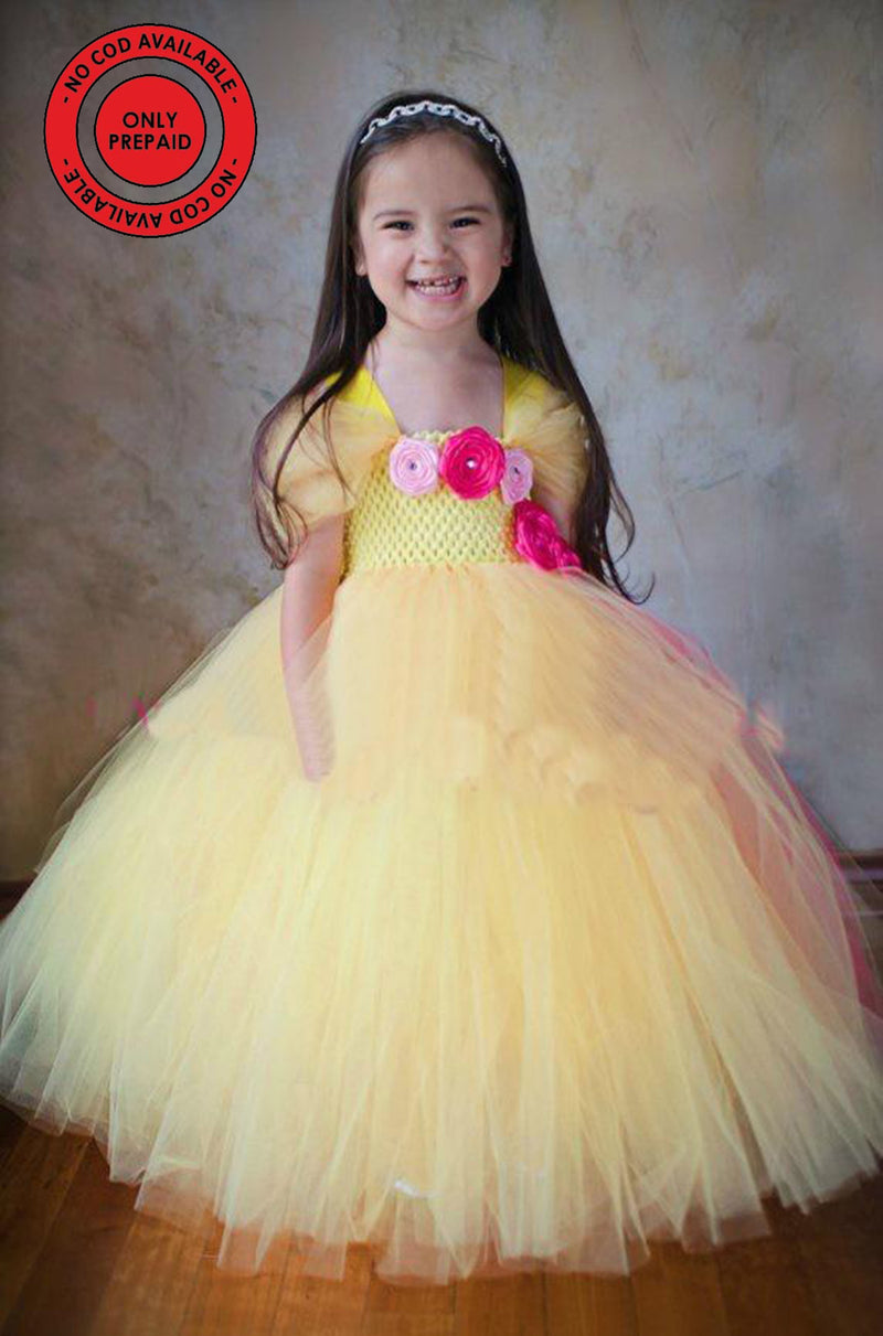 Designer Yellow Tutu Dresses For Girls