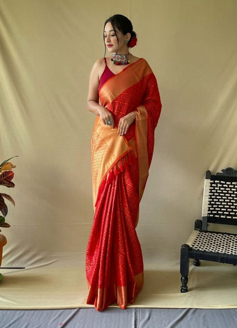 Buy Red  Patola Silk Saree