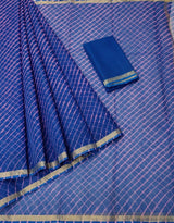 Kota Saree  In Blue With Leheriya Work