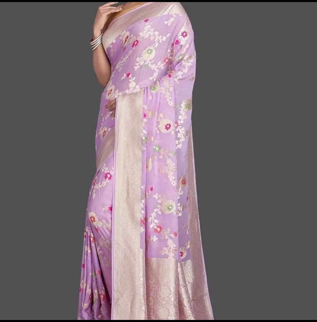 Light Purple Jaal Banarasi Occasion Saree