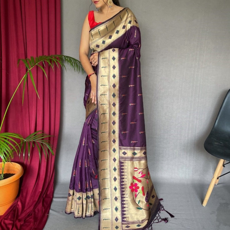 Purple Paithani  Saree
