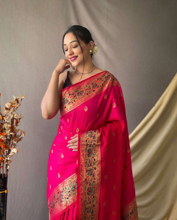 Royal Red Paithani Big Border Zari Woven Saree – TASARIKA - India's Most  Loved Sarees!