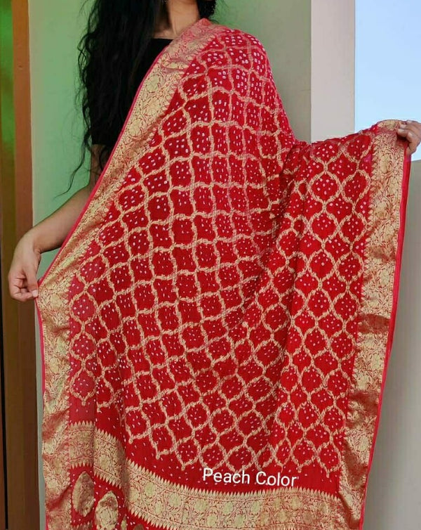 Banarasi Ghaatchola Dupatta In Red,Banarasi Ghatchola Online ,Banarasi Silk Dupatta At Affordable Rates