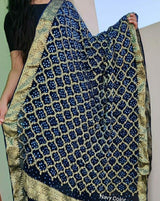 Banarasi Ghatchola Dupatta In Navy Blue,Banarasi Ghatchola Online ,Banarasi Silk Dupatta At Affordable Rates