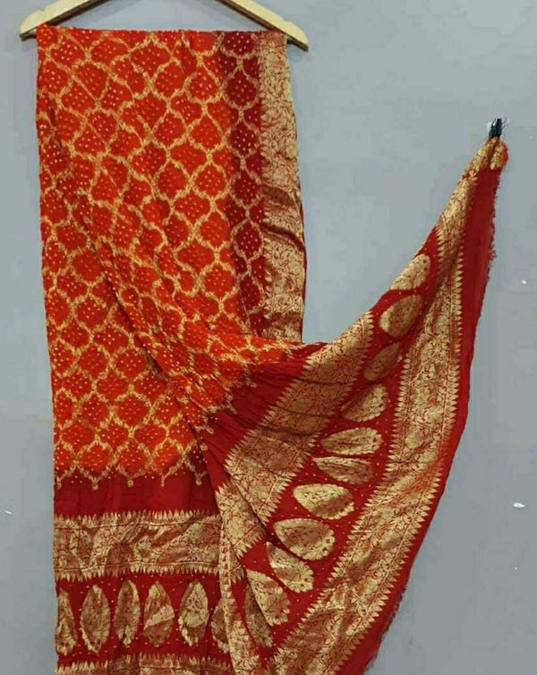 Banarasi Ghatchola Dupatta In Orange,Shop Banarasi Ghatchola Dupatta Online,Buy Banarasi Dupatta At Best Rate
