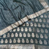 Beautiful Banarasi Georgette Zari Weaves Suits In Grey