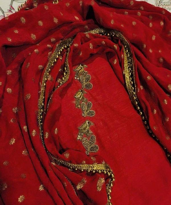 Beautiful Hot Red Punjabi Salwar Suit - jhakhas.com