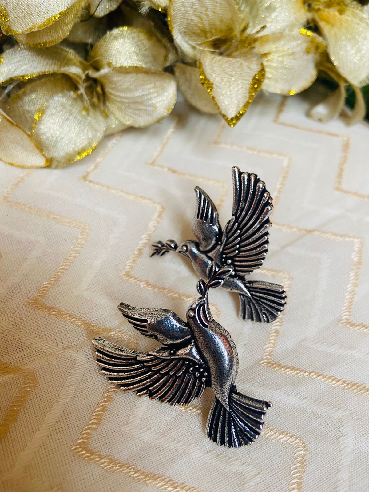 Bird Oxidised Earrings, Oxidised Earrings, Silver Earrings