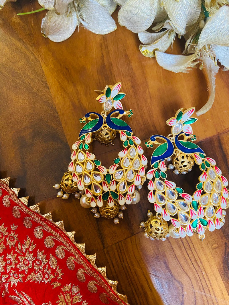 Blue Meenakari Earrings, Traditional Earrings , Online Earrings