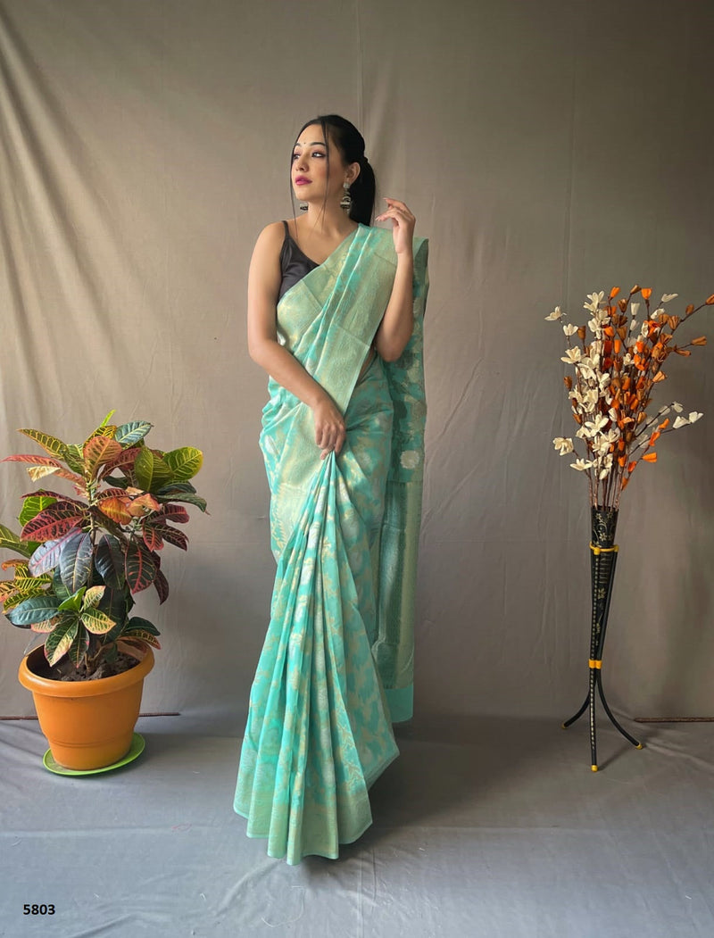 Blue Tissue Silk Saree