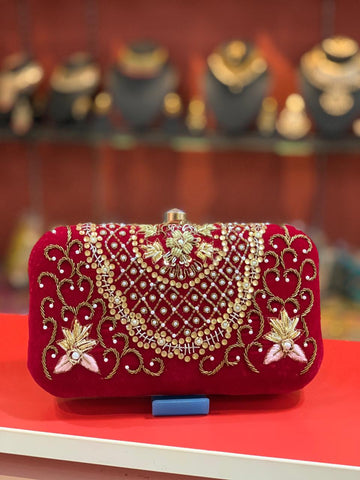 Elegant Red Party Clutch Shop Stylish Fancy Clutches