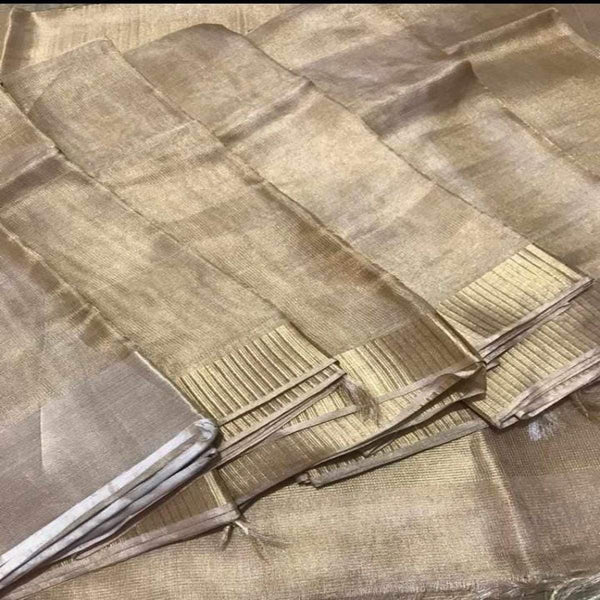 Golden Tissue Saree With Blouse
