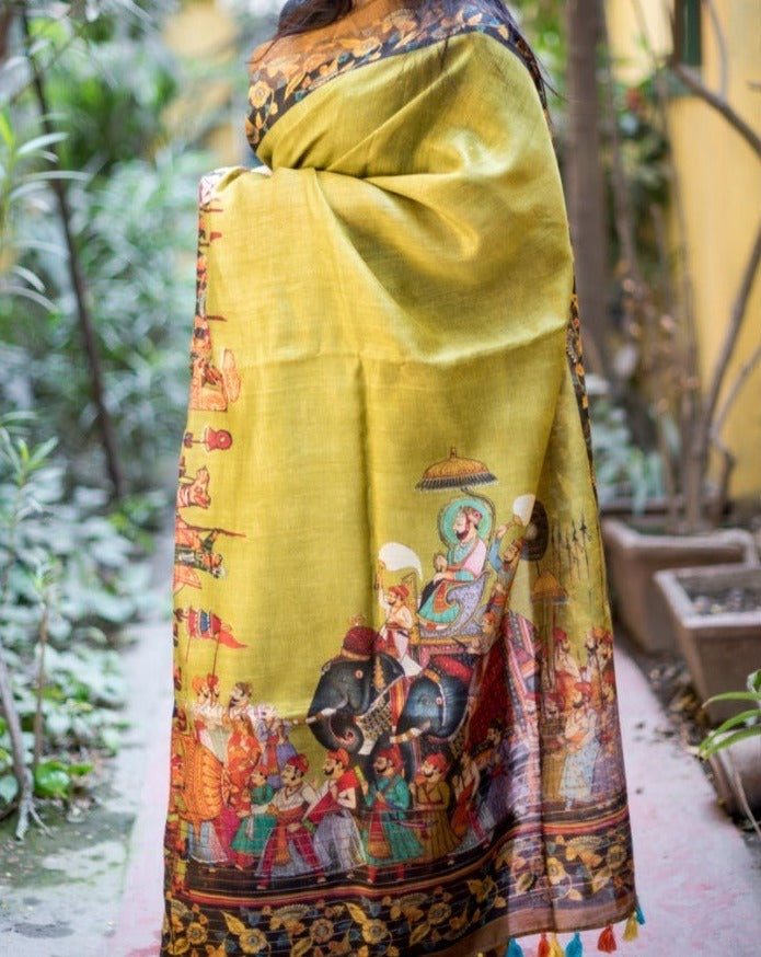 Latest Cream Color Soft Handloom Weaving Silk Saree With Printed Work –  Bahuji - Online Fashion & Lifestyle Store