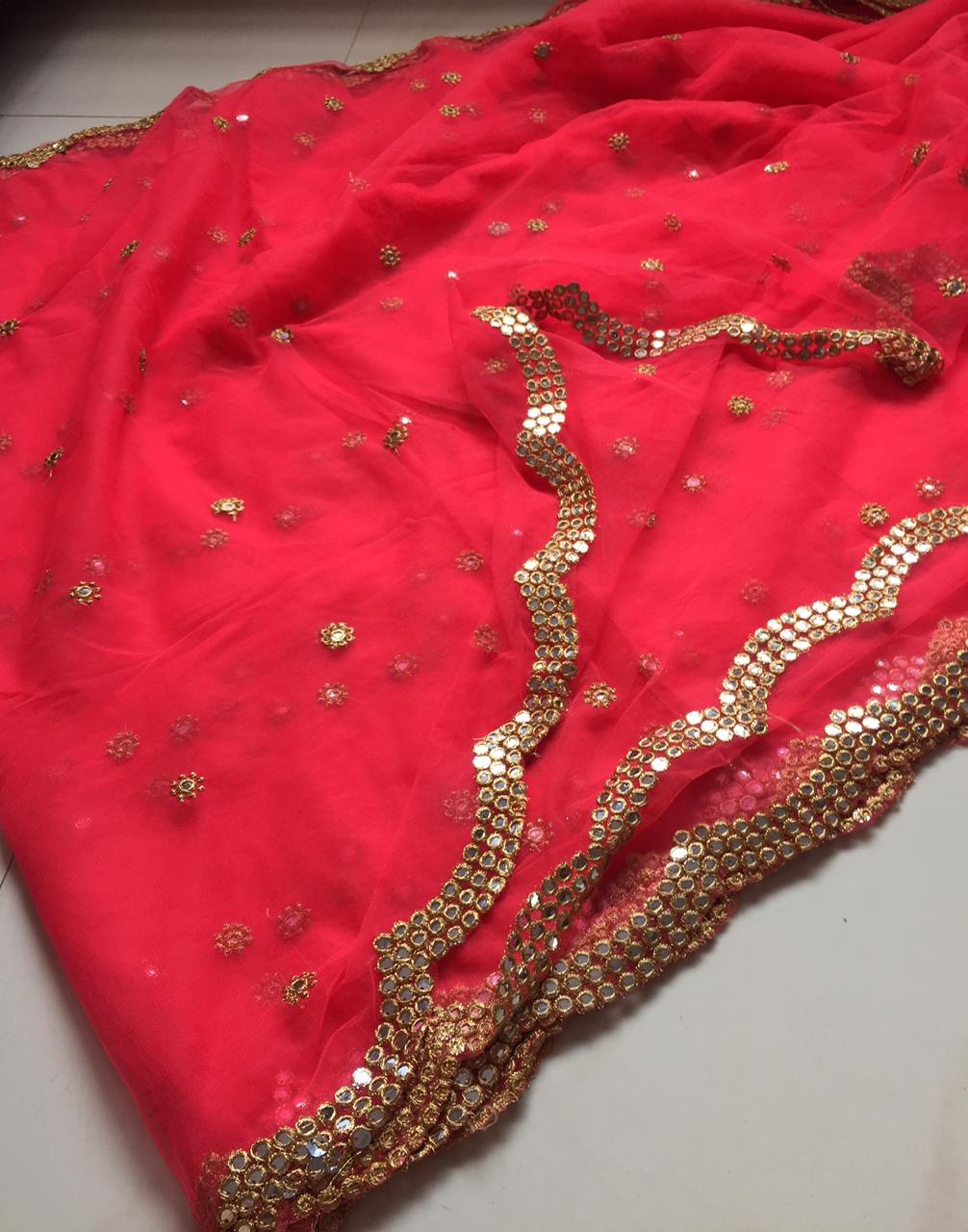 Designer Dupatta In Red