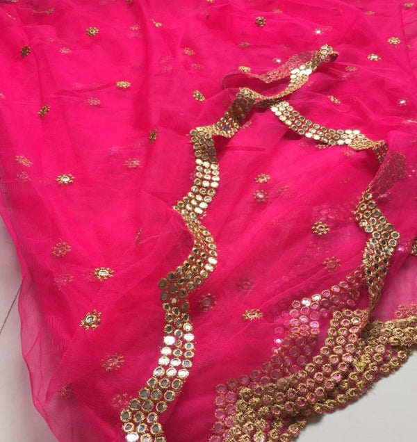 Designer Dupatta In Pink - jhakhas.com