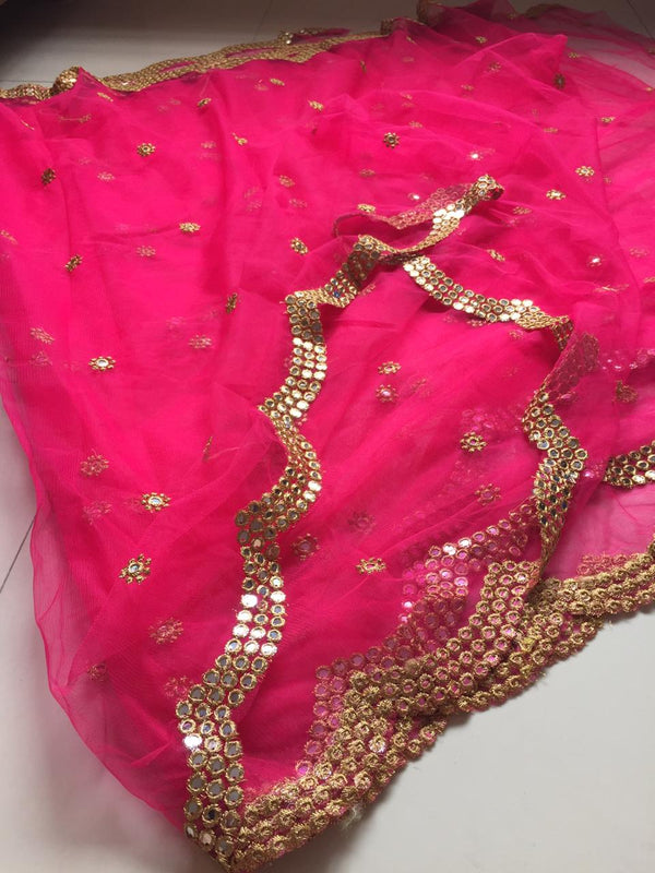 Designer Dupatta In Pink
