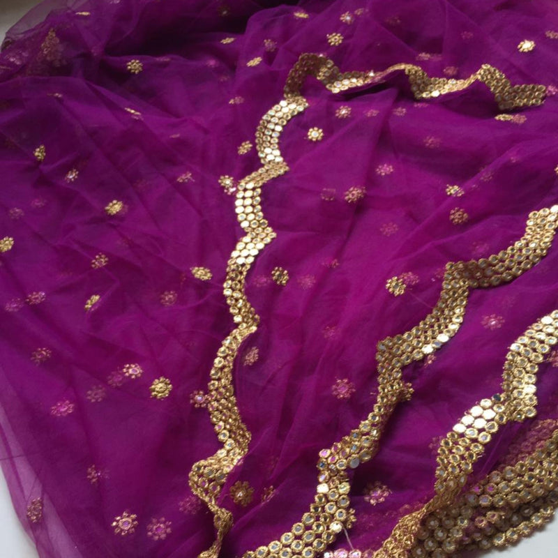 Designer Dupatta In Purple