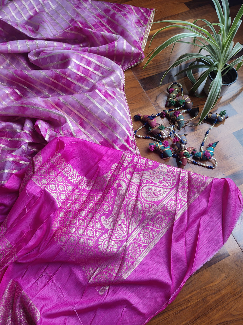 Pink Organza Saree