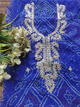 Blue bandhej gota patti Kurti
