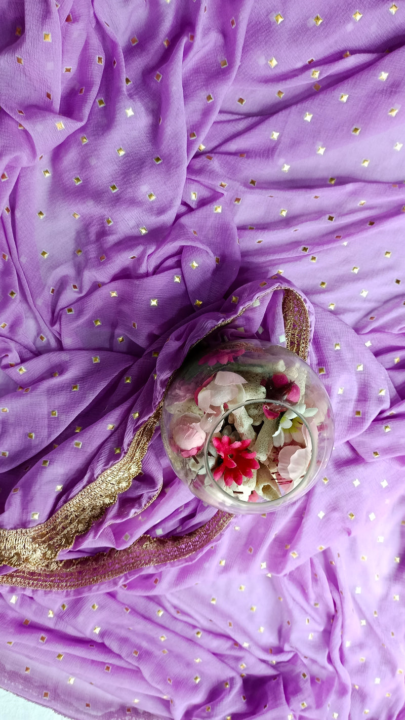 purple chiffon dupatta