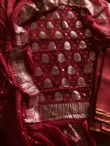 Maroon Wine Banarasi Khaddi Salwar Suit