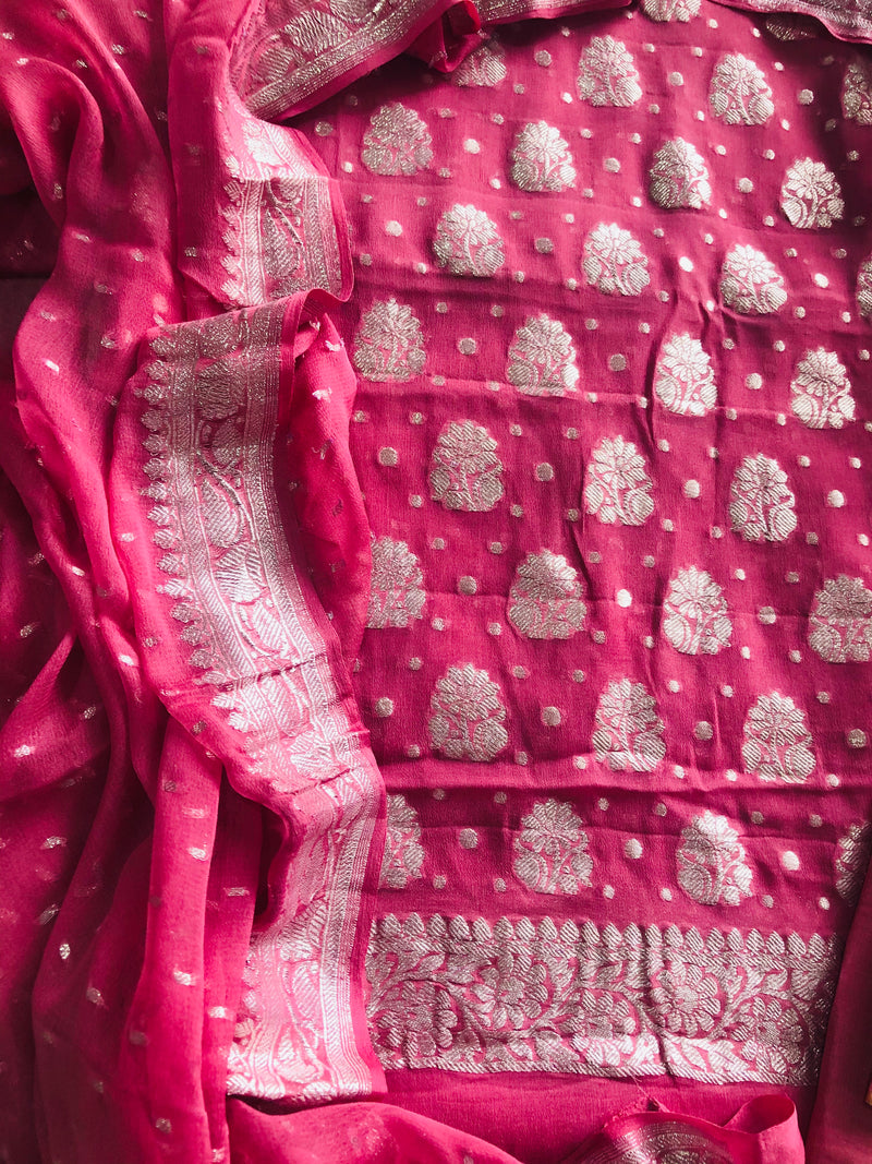 Pink Banaarasi Khaddi Salwar Suit