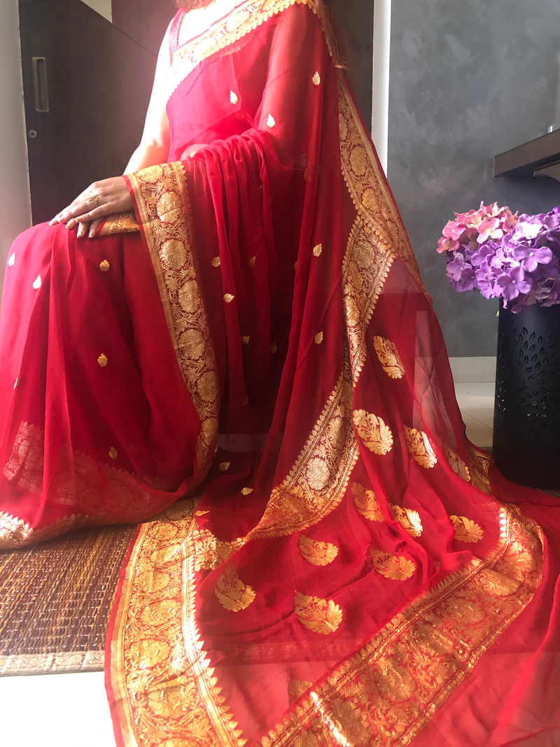 red banarasi saree online