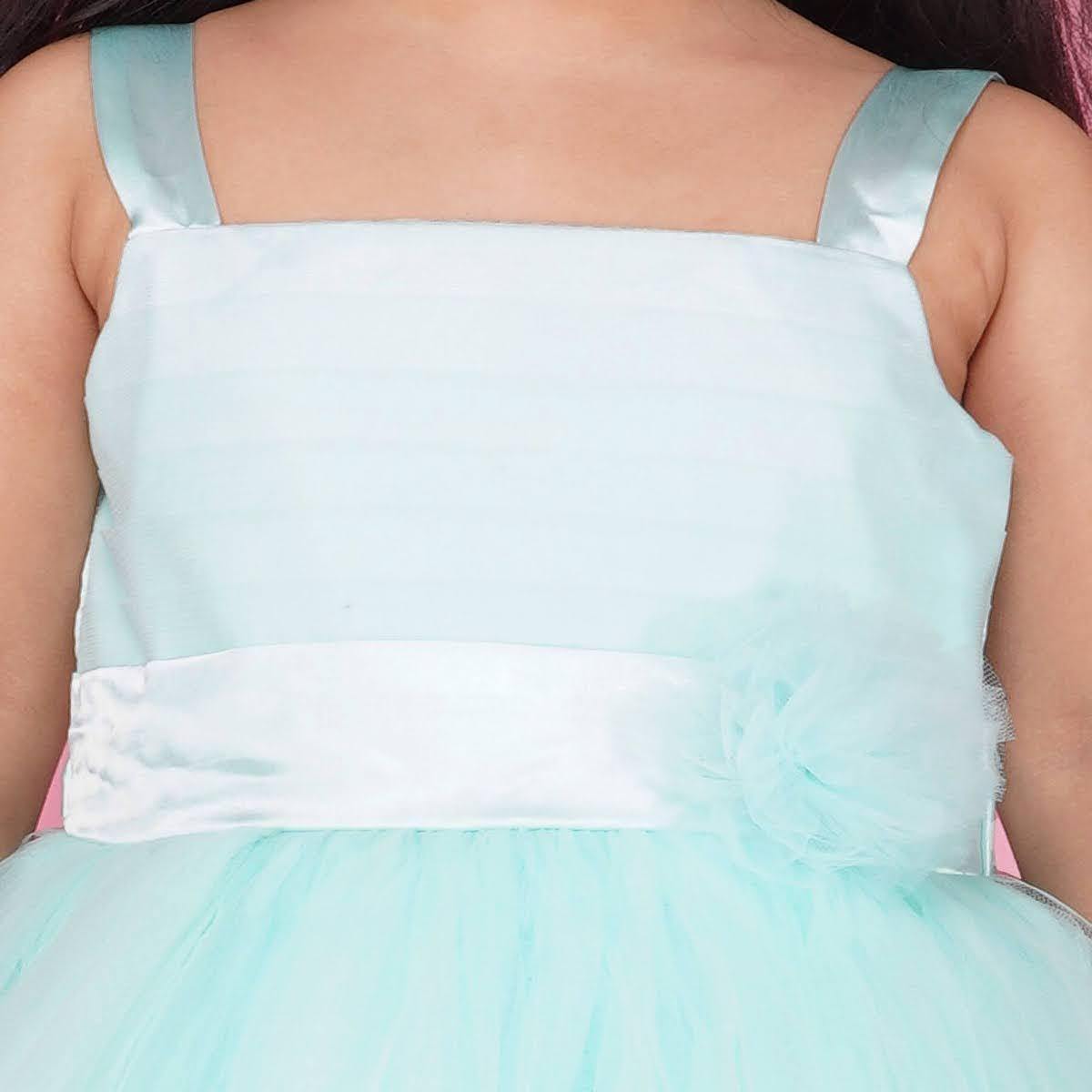 Indo Western Gown For Girl In Skyblue Color - jhakhas.com