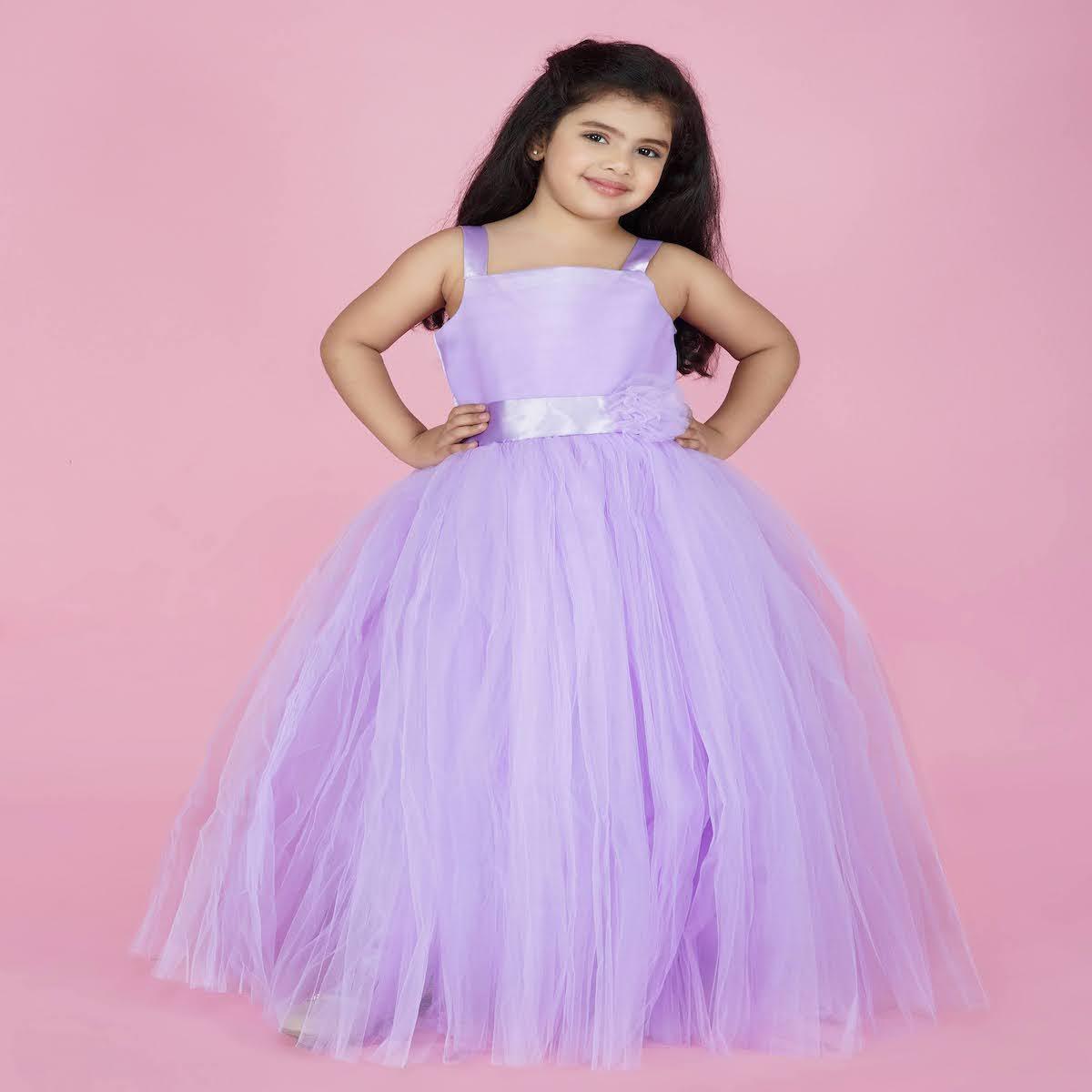 Buy Satin Princess Flower Girl Dress - Blue - Fabulous Bargains Galore