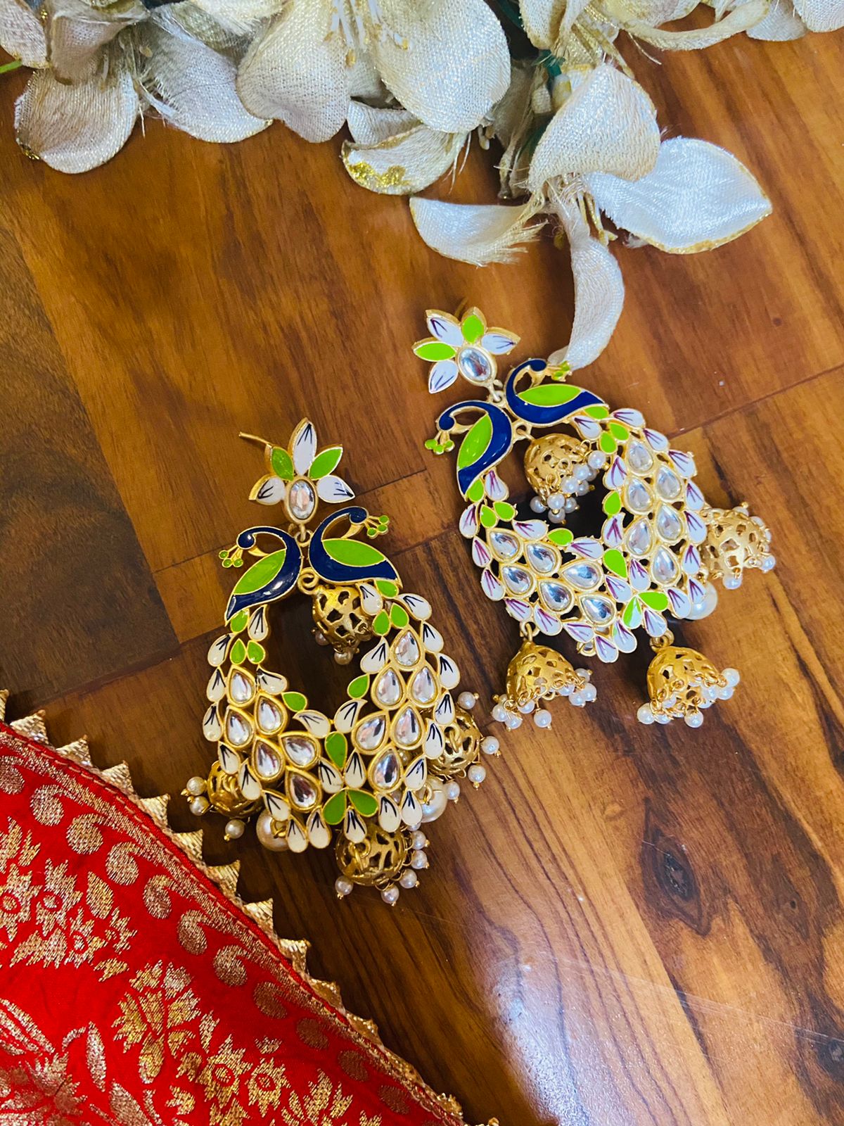 Light Green Meenakari Earrings, Meenakari Earrings, Meenakari Jhumki