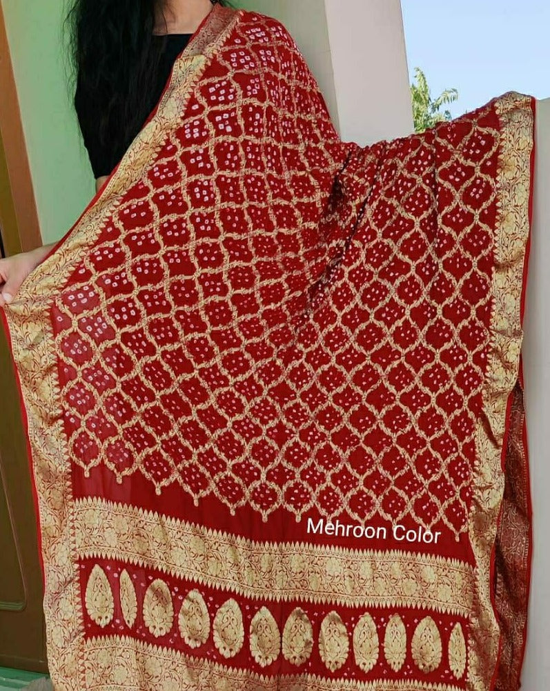 Mehroon Baanarasi Ghatchola Dupatta,Banarasi Ghatchola Online ,Banarasi Silk Dupatta At Affordable Rates