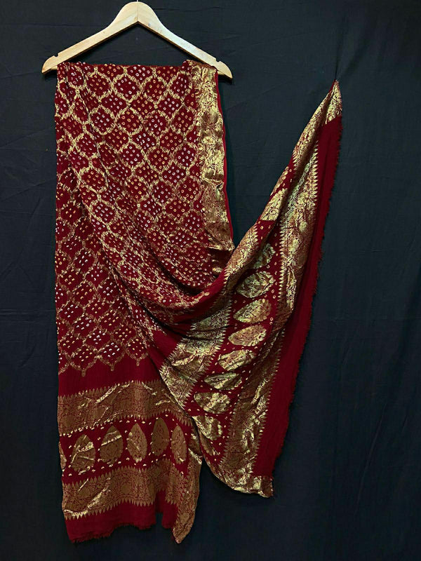 Mehroon Banarasi Ghatchola Dupatta,Shop Banarasi Ghatchola Dupatta Online,Buy Banarasi Dupatta At Best Rate