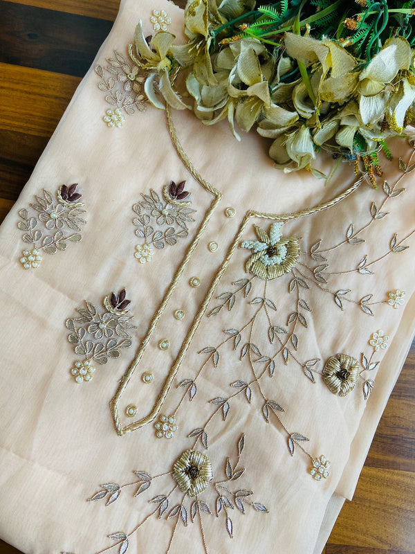 Organza Kurti In Cream, Leheriya Kurti , Jaipuri Kurti
