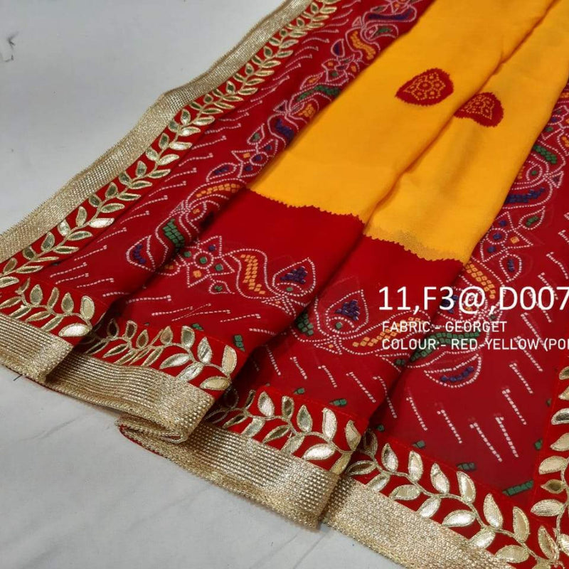 Bandhani Silk Dupatta In Mehendi Green
