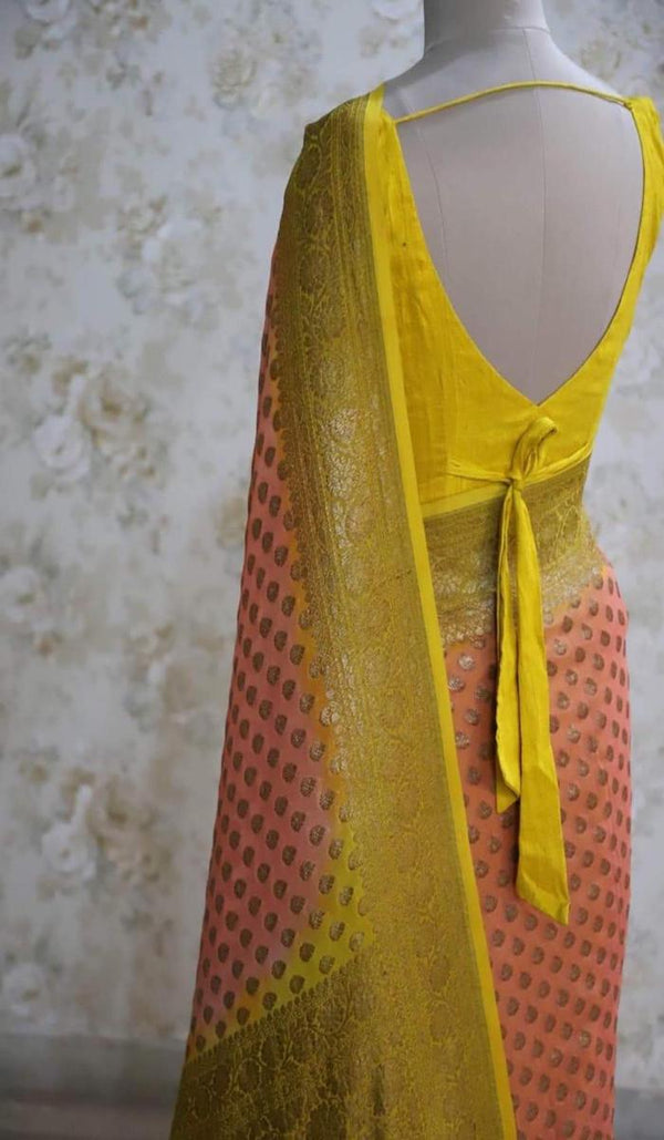 Peach Heavy Banarasi Saree