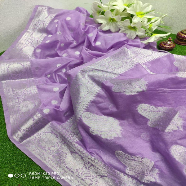 Purple Banarasi Semi Georgette Saree ,Banarasi Semi Georgette Saree, Banarasi Saree Online
